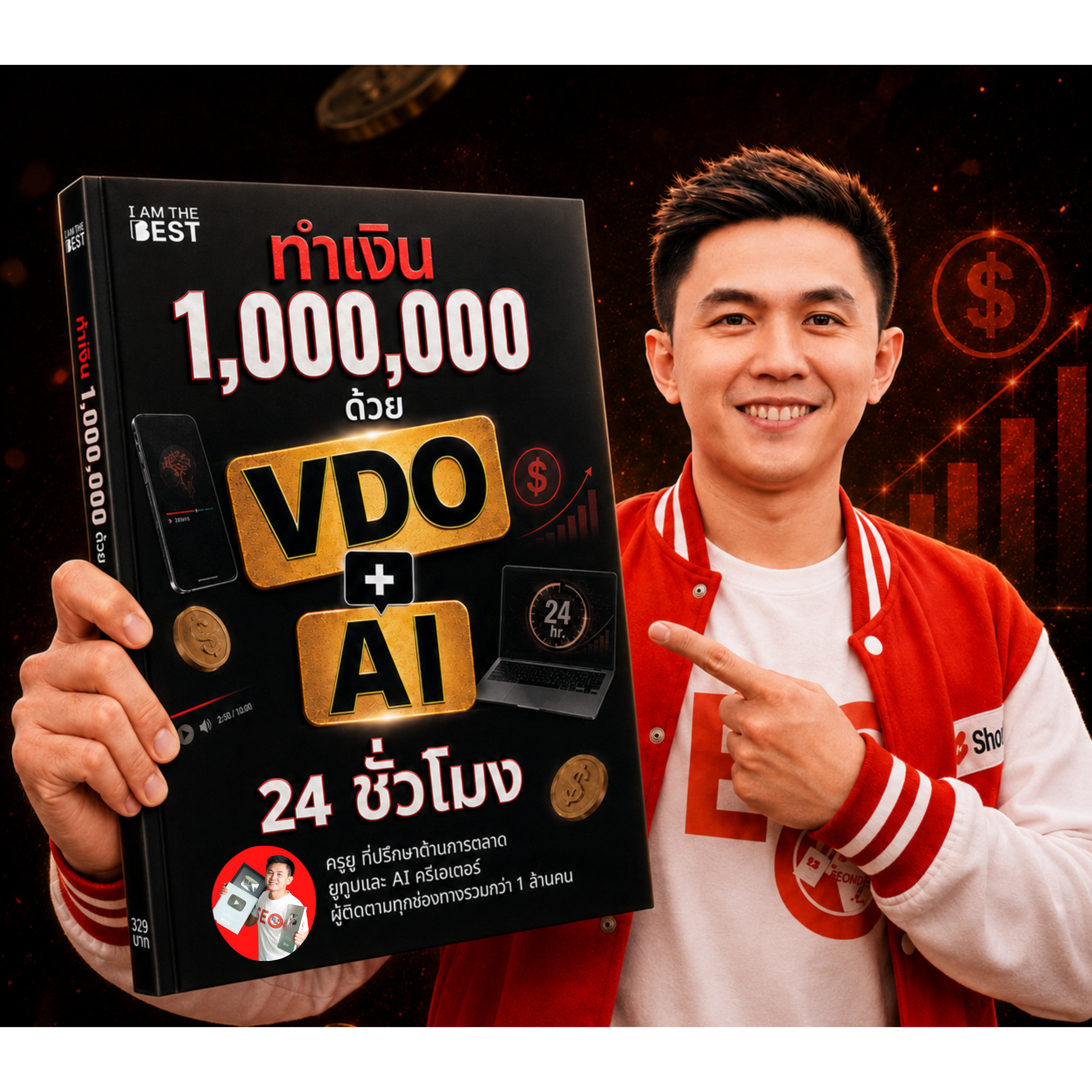 หนังสือ ทำเงิน 1,000,000 ด้วย VDO + AI 24 ชั่วโมง